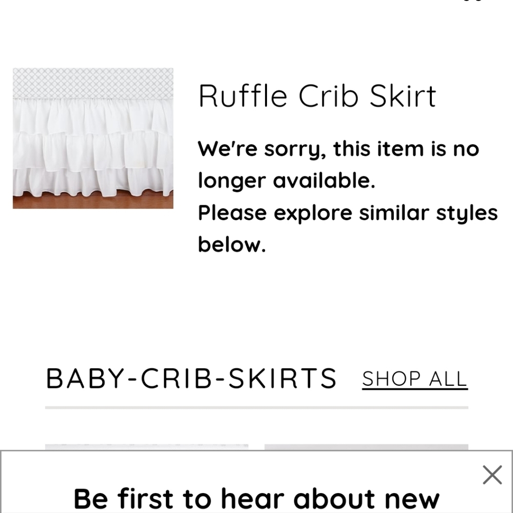 Pottery Barn Ruffle Crib Skirt EUC